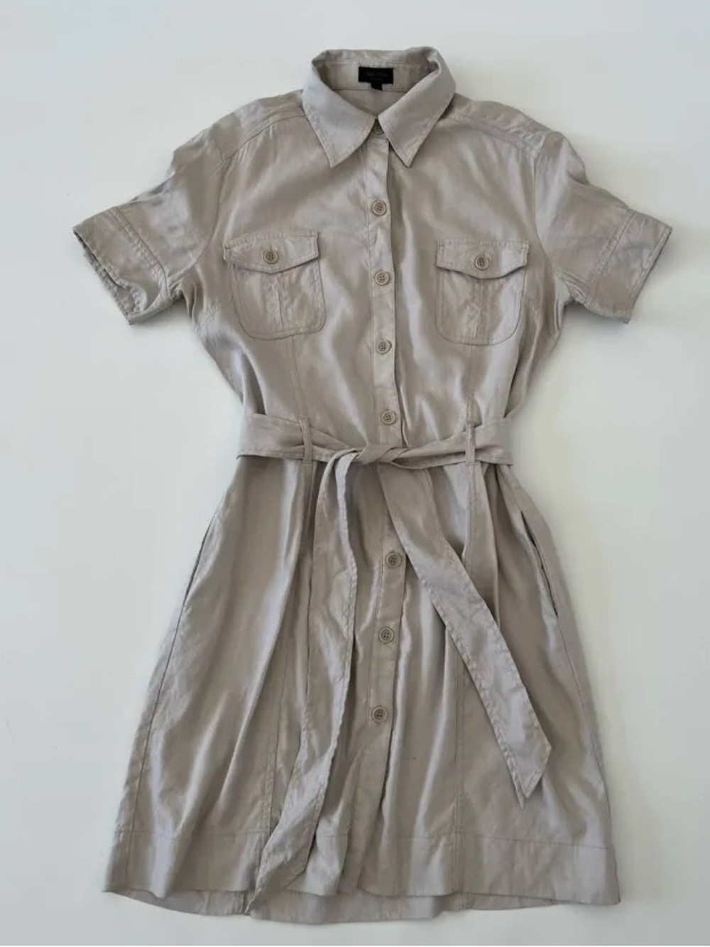 Aritzia Talula Babaton Soft Stretch Belted Linen Shirt Dress With Pockets